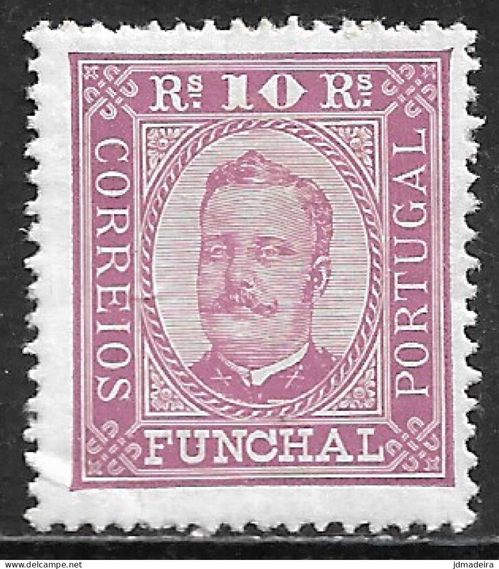 Funchal – 1892 King Carlos 10 Réis Mint Stamp - Funchal