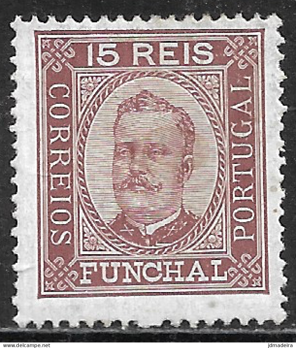 Funchal – 1892 King Carlos 15 Réis Mint Stamp - Funchal