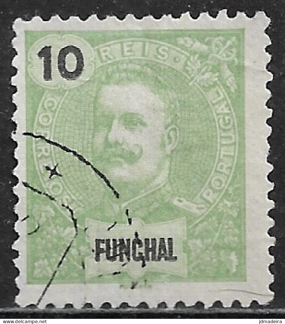 Funchal – 1897 King Carlos 10 Réis Used Stamp - Funchal
