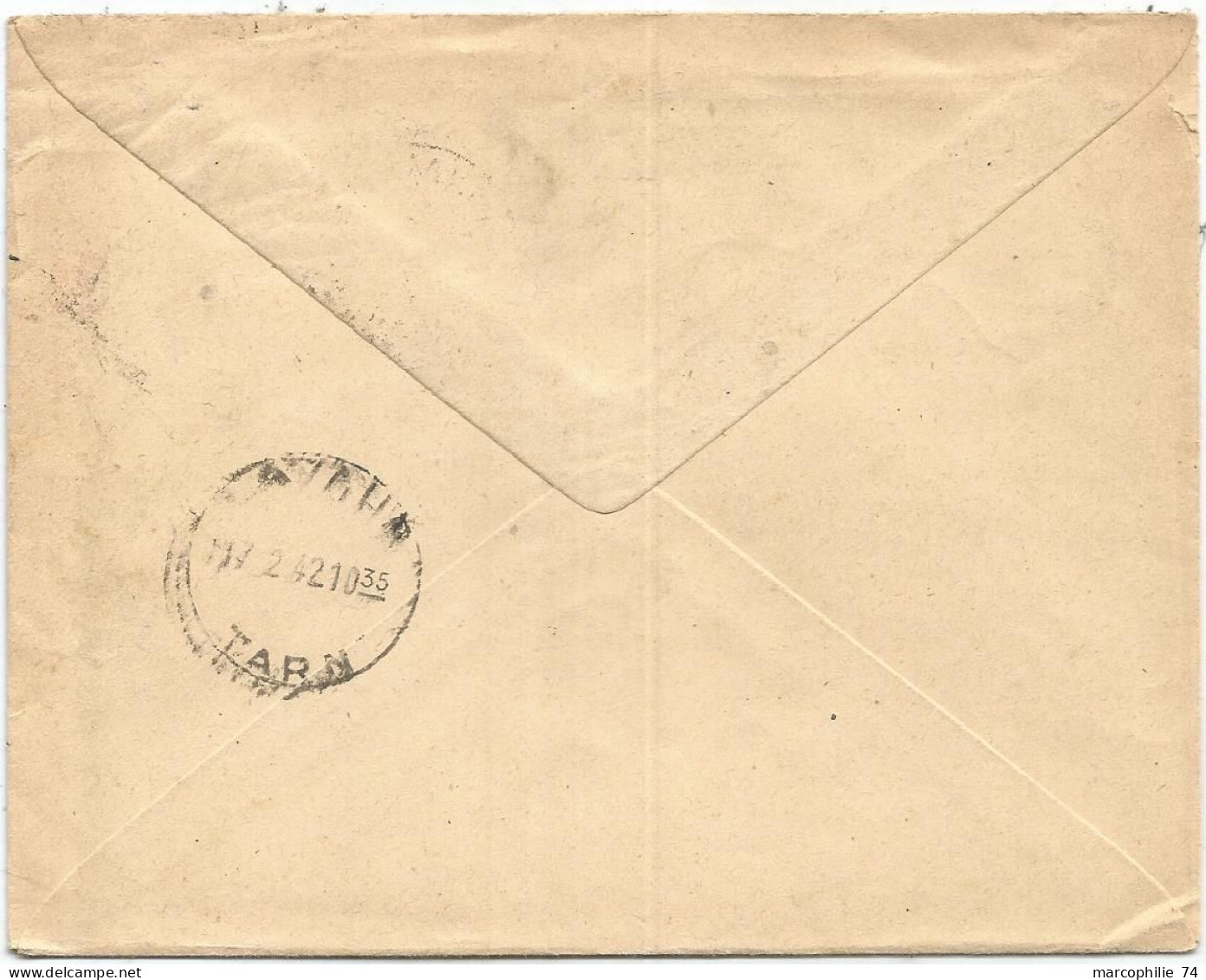 MERCURE 75C SURCHARGE 50+ PETAIN 3FR+1FR LETTRE COVER REC LIMOGES 16.2.1942 AU TARIF - 1938-42 Mercure