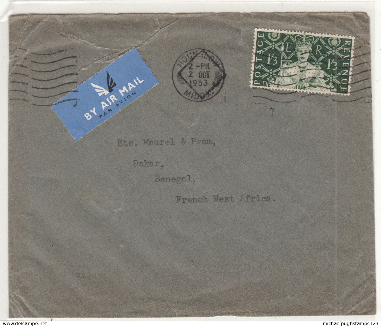 G.B. / Airmail / 1953 Coronation / Senegal / Middlesex - Autres & Non Classés