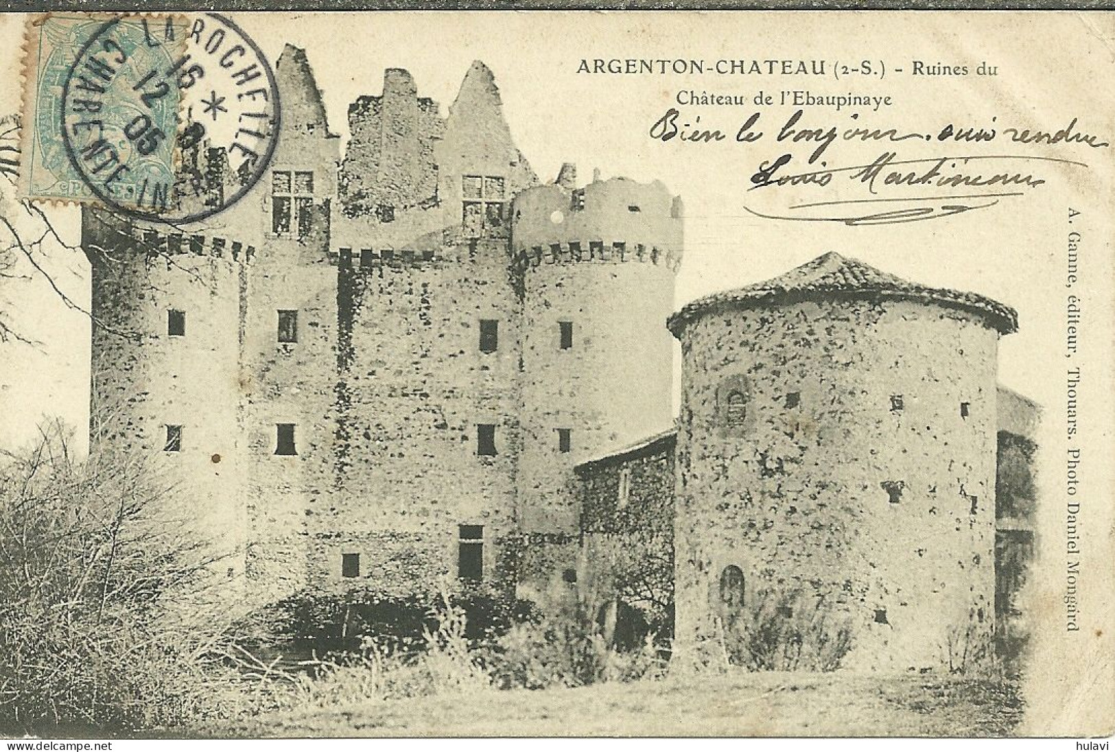 79  ARGENTON CHATEAU - RUINES DU CHATEAU DE L' EBAUPINAYE (ref A6126) - Argenton Chateau