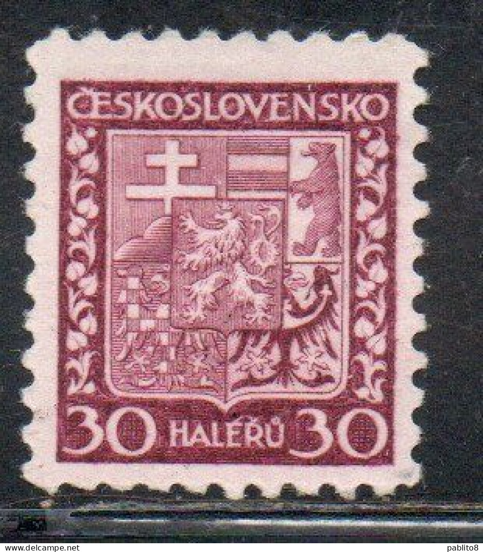 CZECH REPUBLIC CECA CZECHOSLOVAKIA CESKA CECOSLOVACCHIA 1929 1937 COAT OF ARMS 30h MH - Unused Stamps