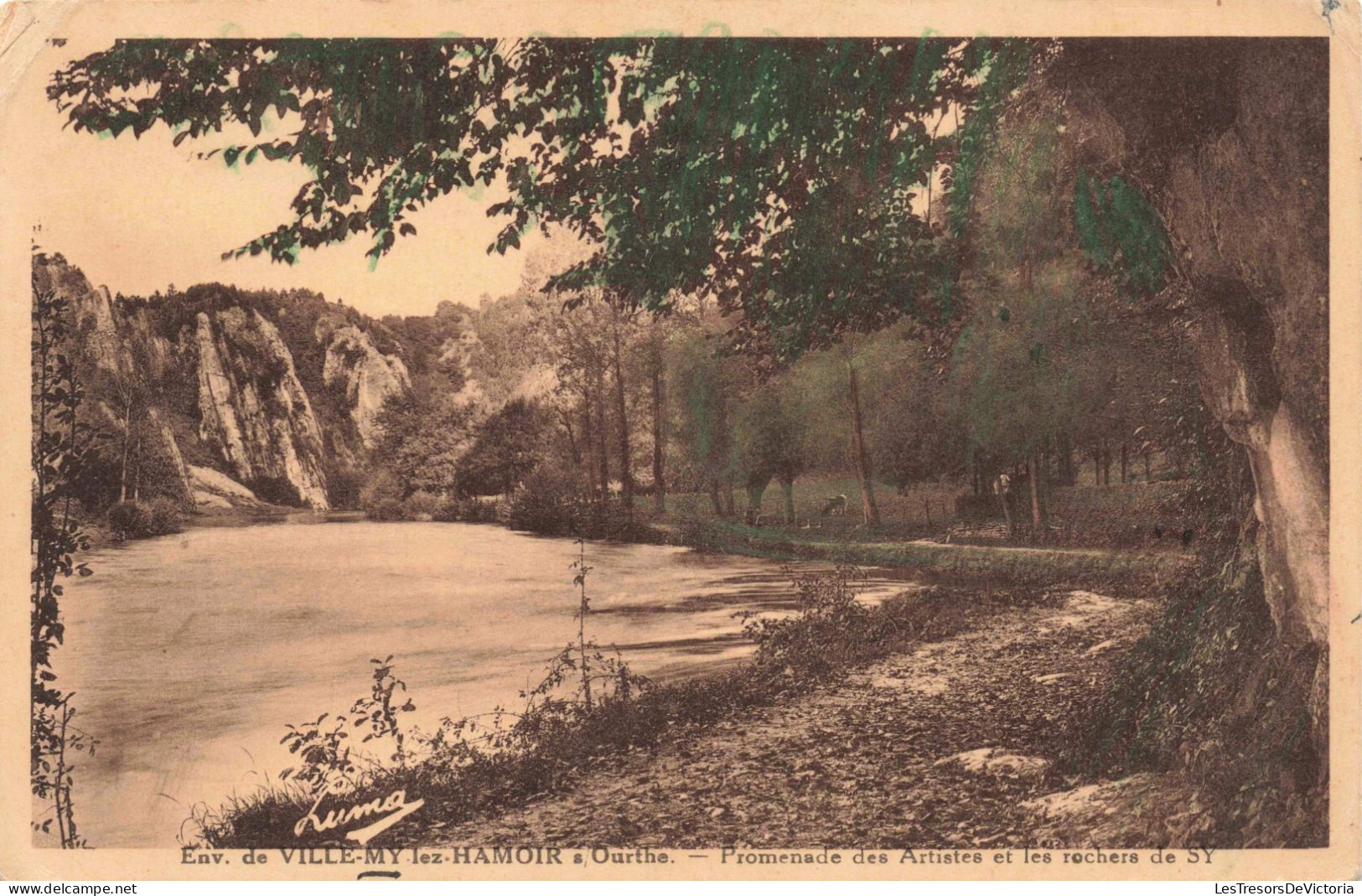 BELGIQUE - Env De Ville Lez Hamoir - Ourthe - Promenade Des Artistes Et Les Rochers De SY - Carte Postale Ancienne - Hamoir