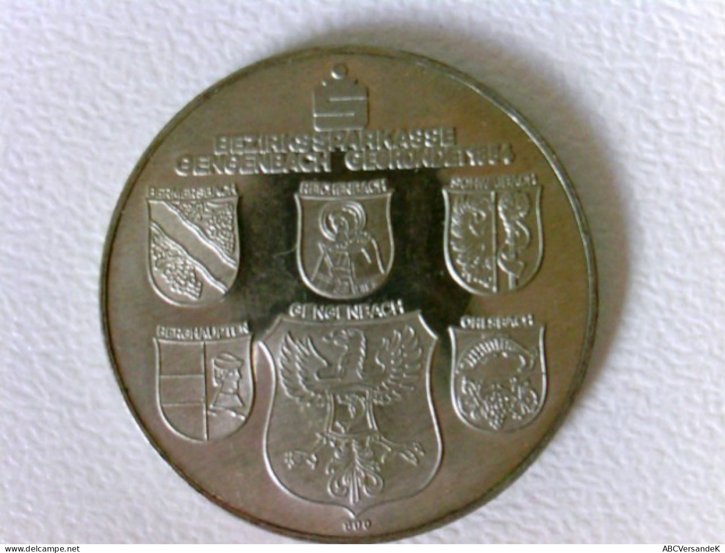 Medaille, Sparkasse Gengenbach Gegr. 1854, Div. Wappen, Fantasiegeld, Silber 800, DNARCAD IUSPFAG, Heute Spark - Numismática