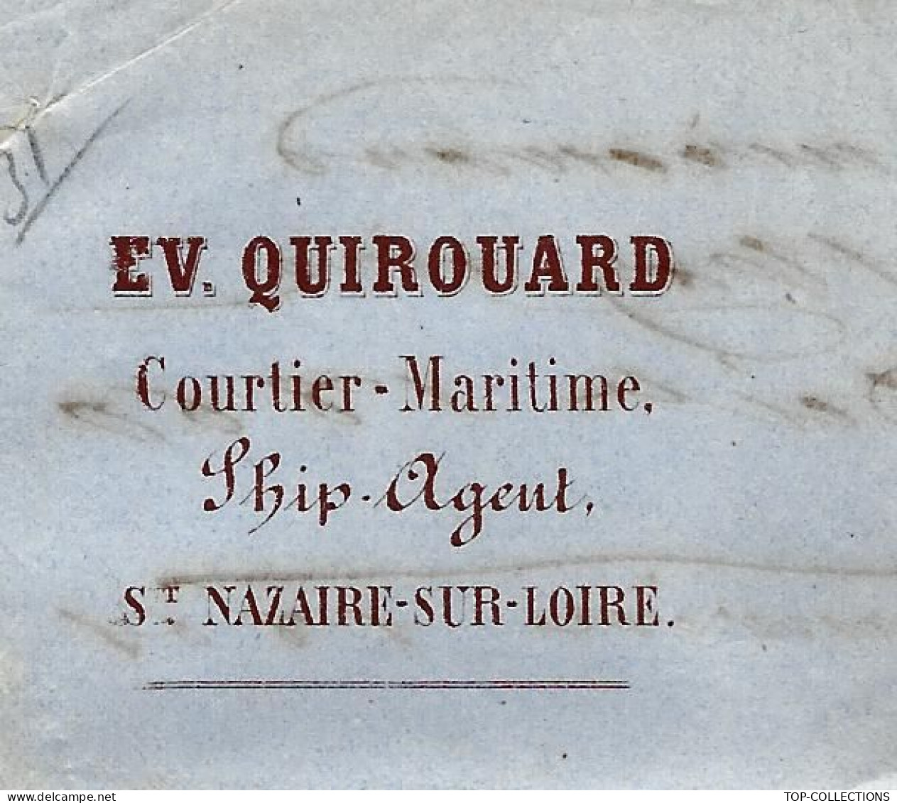 NAVIGATION EQUIPAGE NAVIRE EXPEDITION 1860  St Nazaire Courtier Maritime SHIP AGENT QUIROUARD Nantes Viot Armateur - 1800 – 1899