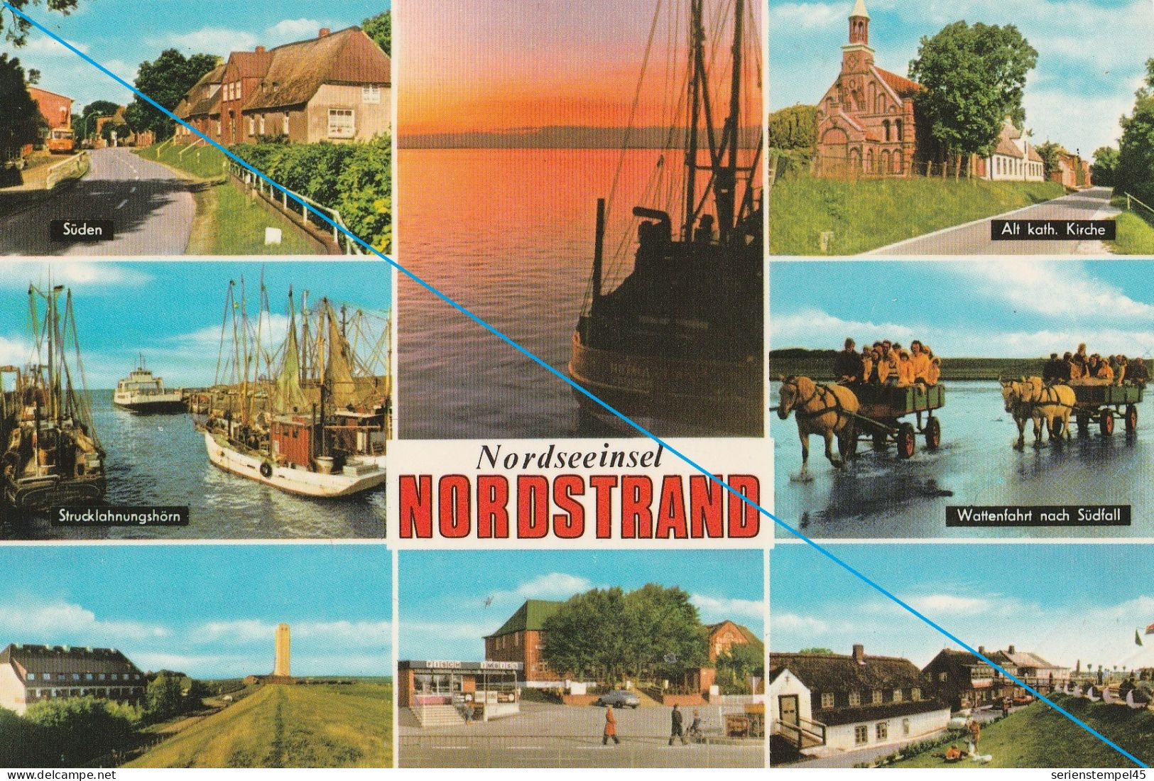 Ak Nordseeinsel Nordstrand Kreis Nordfriesland 8 Ansichten - Nordfriesland