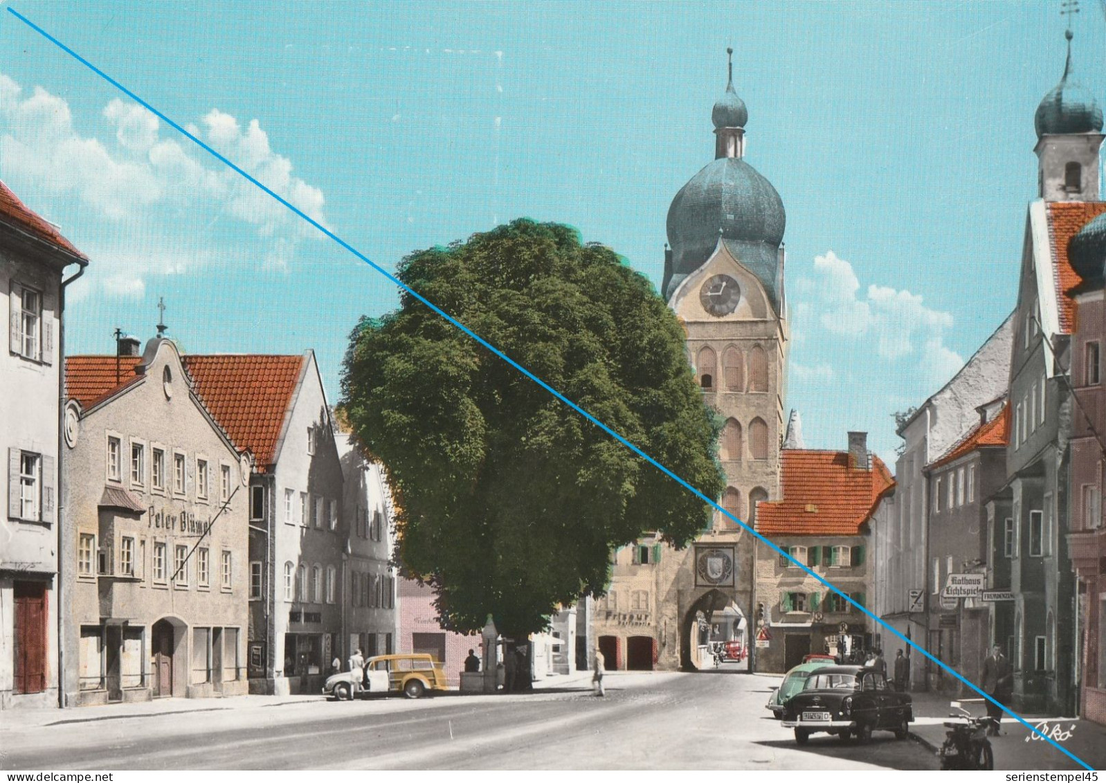 Ak Erding Oberbayern Landshuter Straße Mit Schönen Turm - Erding