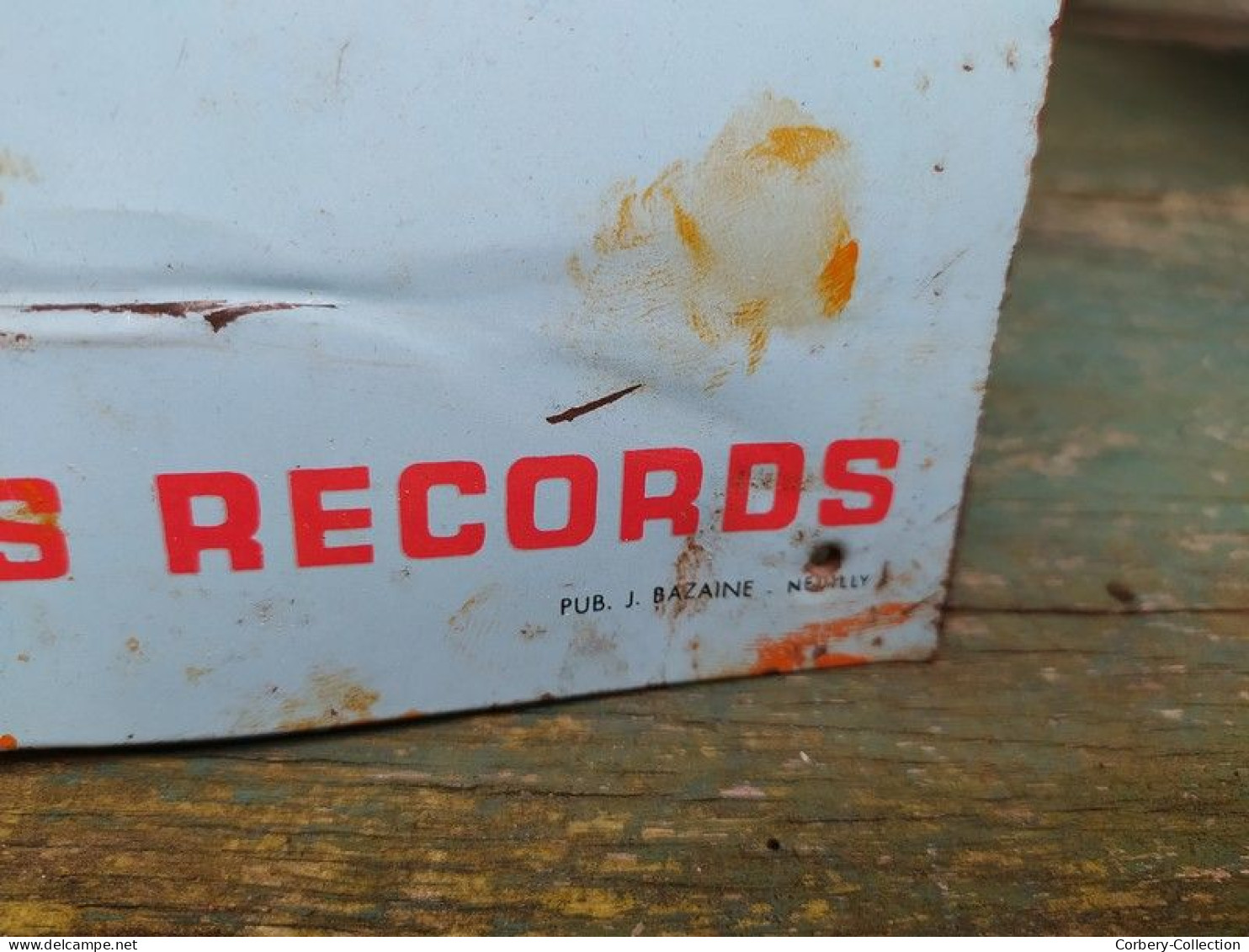 Rare Plaque Tole Publicitaire Sedis Delta Record Chaine de Vélo Bicyclette Cycles Années 60