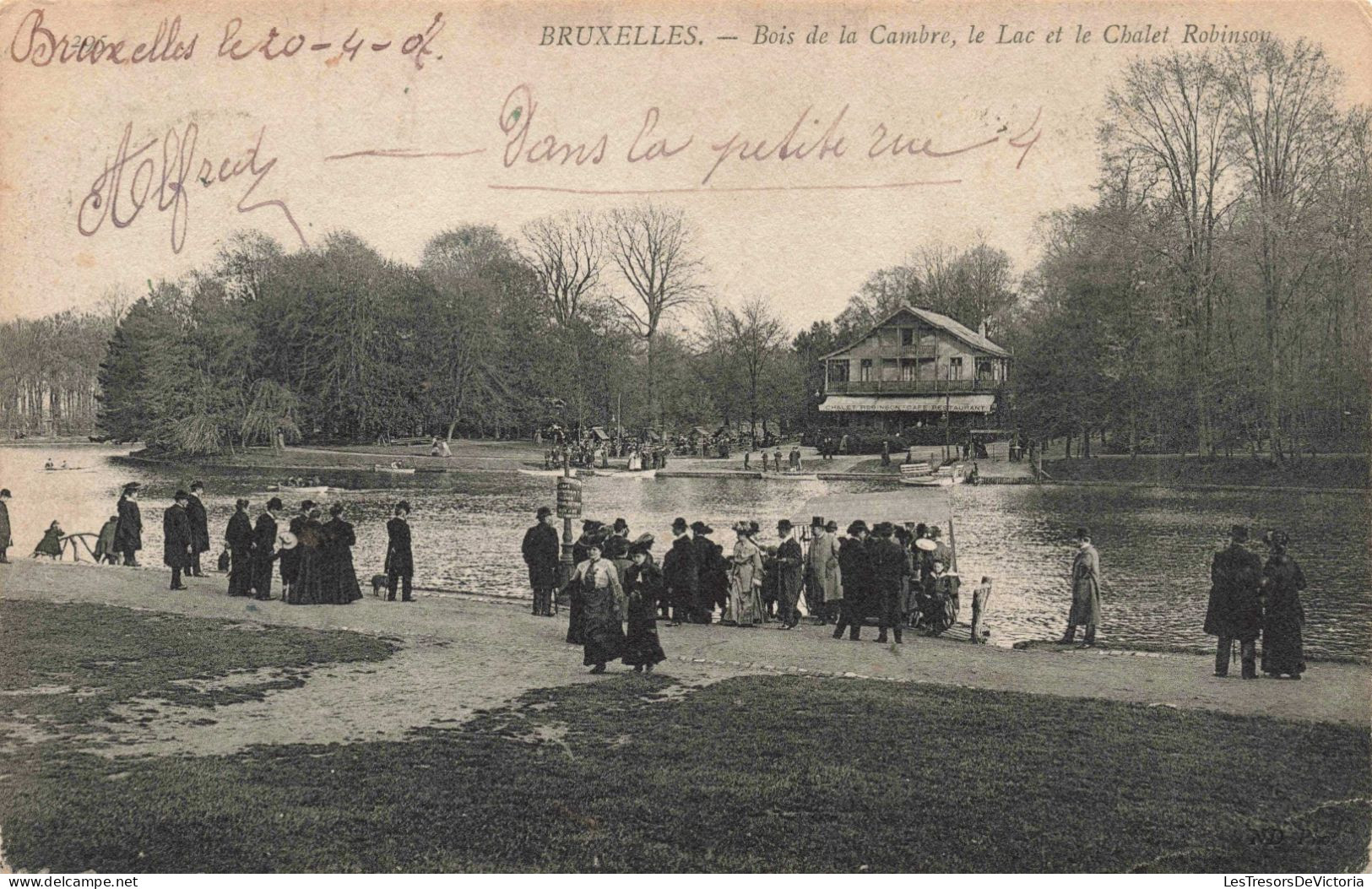 BELGIQUE - Bruxelles - Bois De La Cambre - Le Lac Et Le Chalet Robinsou - Animé - Carte Postale Ancienne - Bosques, Parques, Jardines