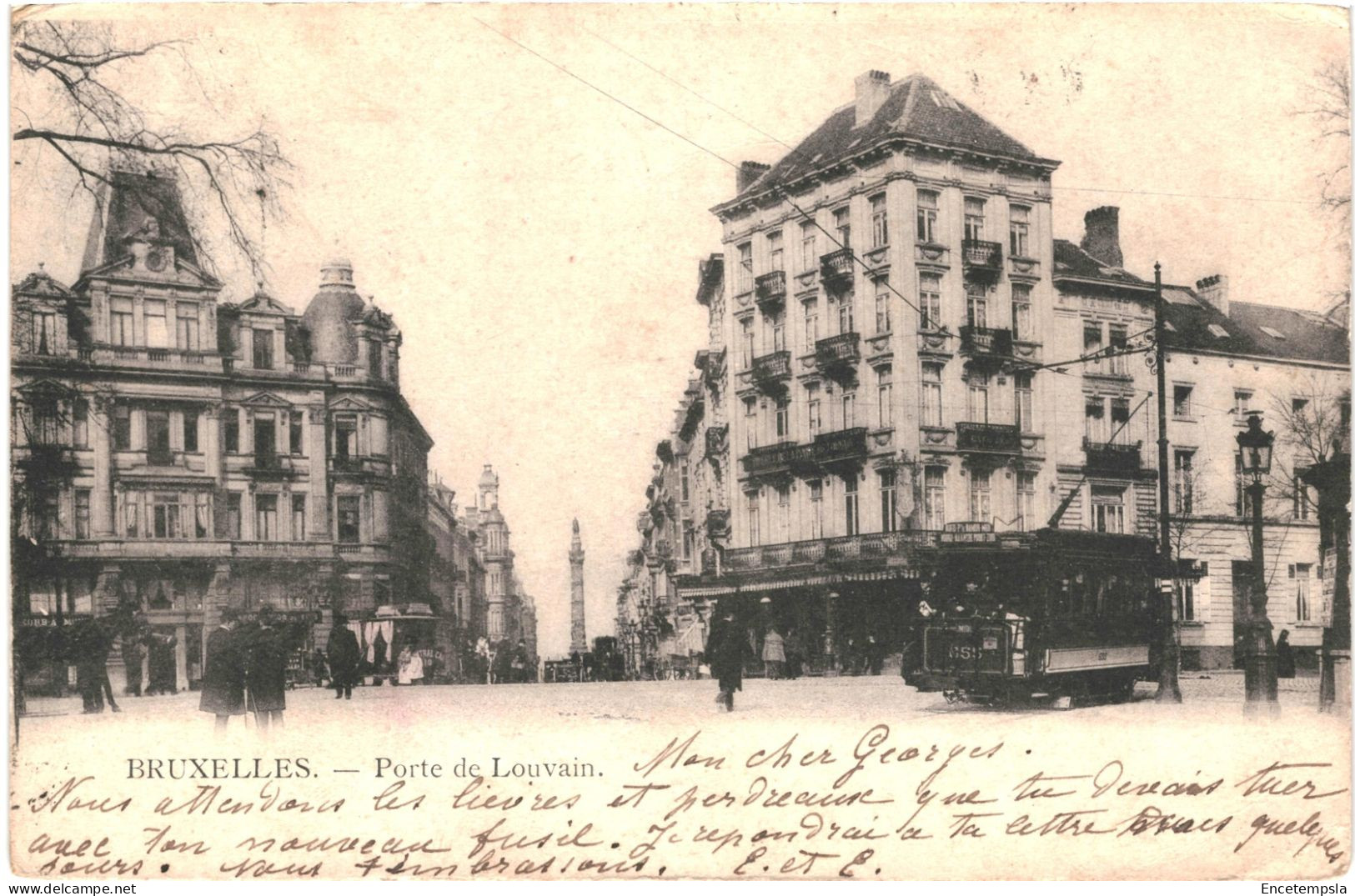 CPA Carte Postale Belgique Bruxelles Porte De Louvain  Tramway  1902 VM72488ok - Avenues, Boulevards