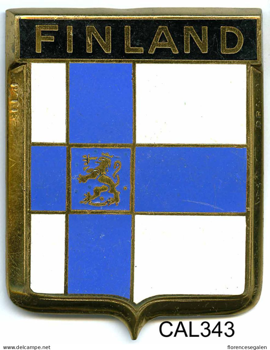 CAL343 - PLAQUE CALANDRE AUTO - FINLAND - Plaques émaillées (après 1960)