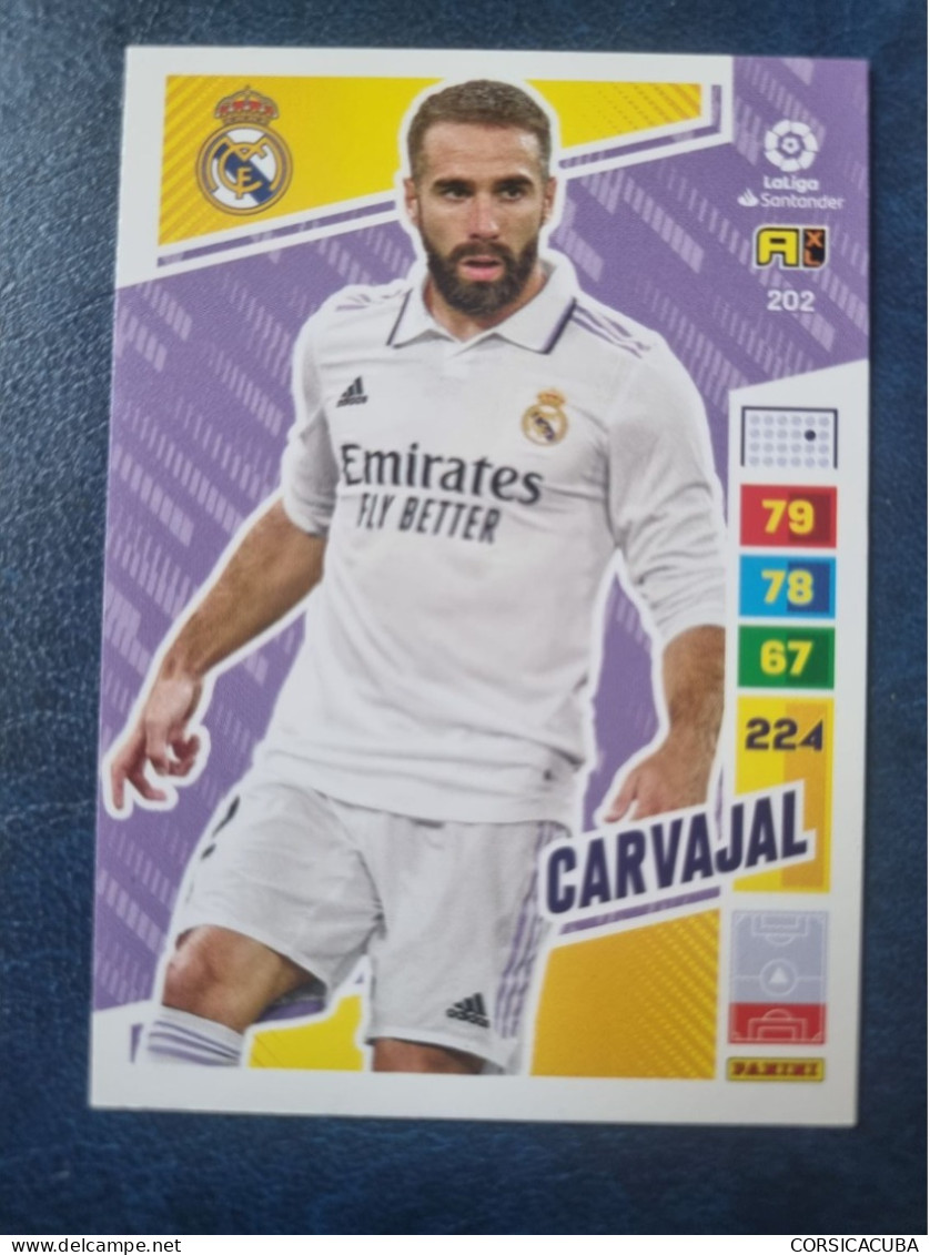 CARTE  FOOT  PANINI  ADRENALYN  REAL  MADRID   2022/23  CARVAJAL    //  PARFAI ETAT  //  1er  CHOIX  // - Trading Cards