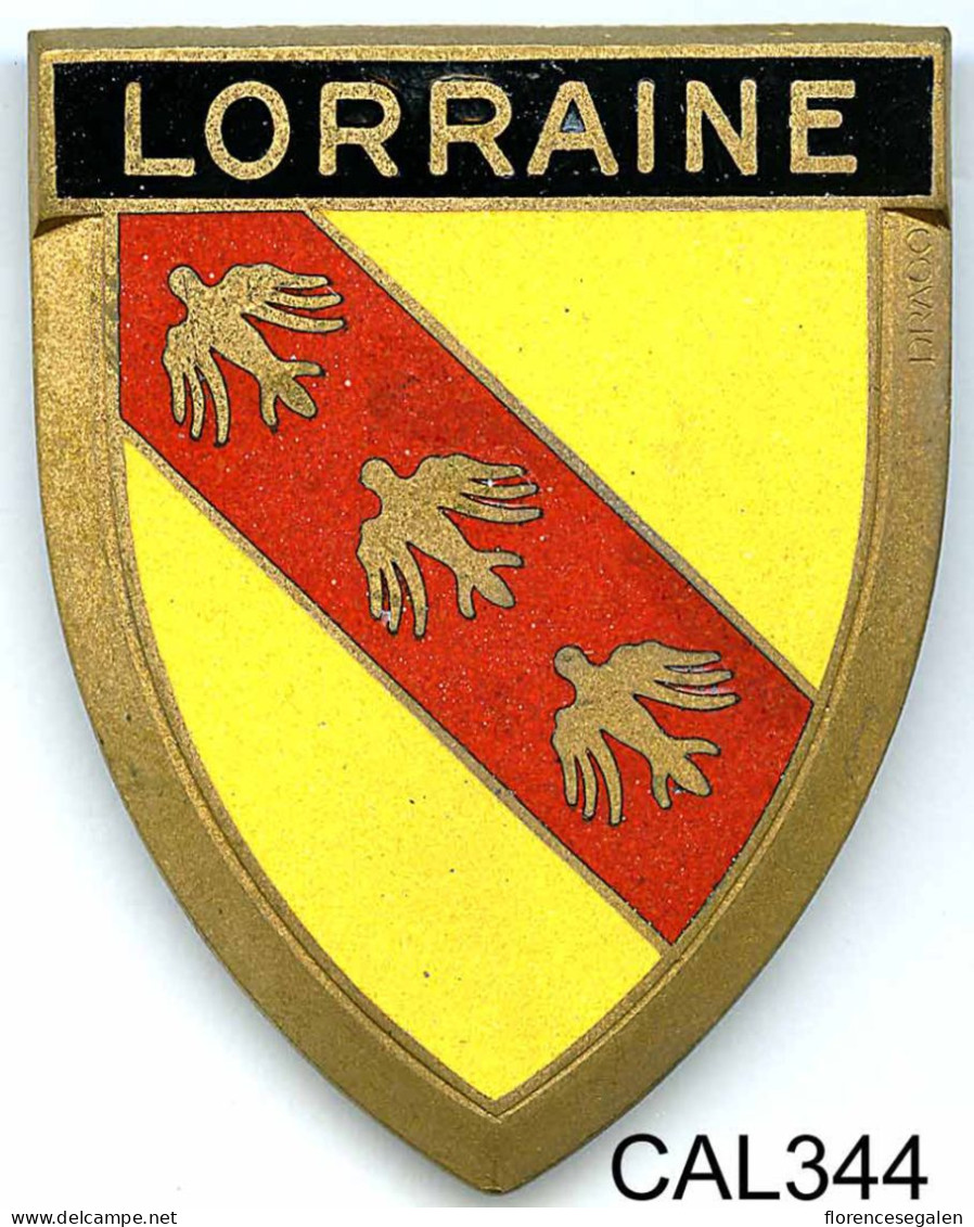 CAL344 - PLAQUE CALANDRE AUTO - LORRAINE - Enameled Signs (after1960)