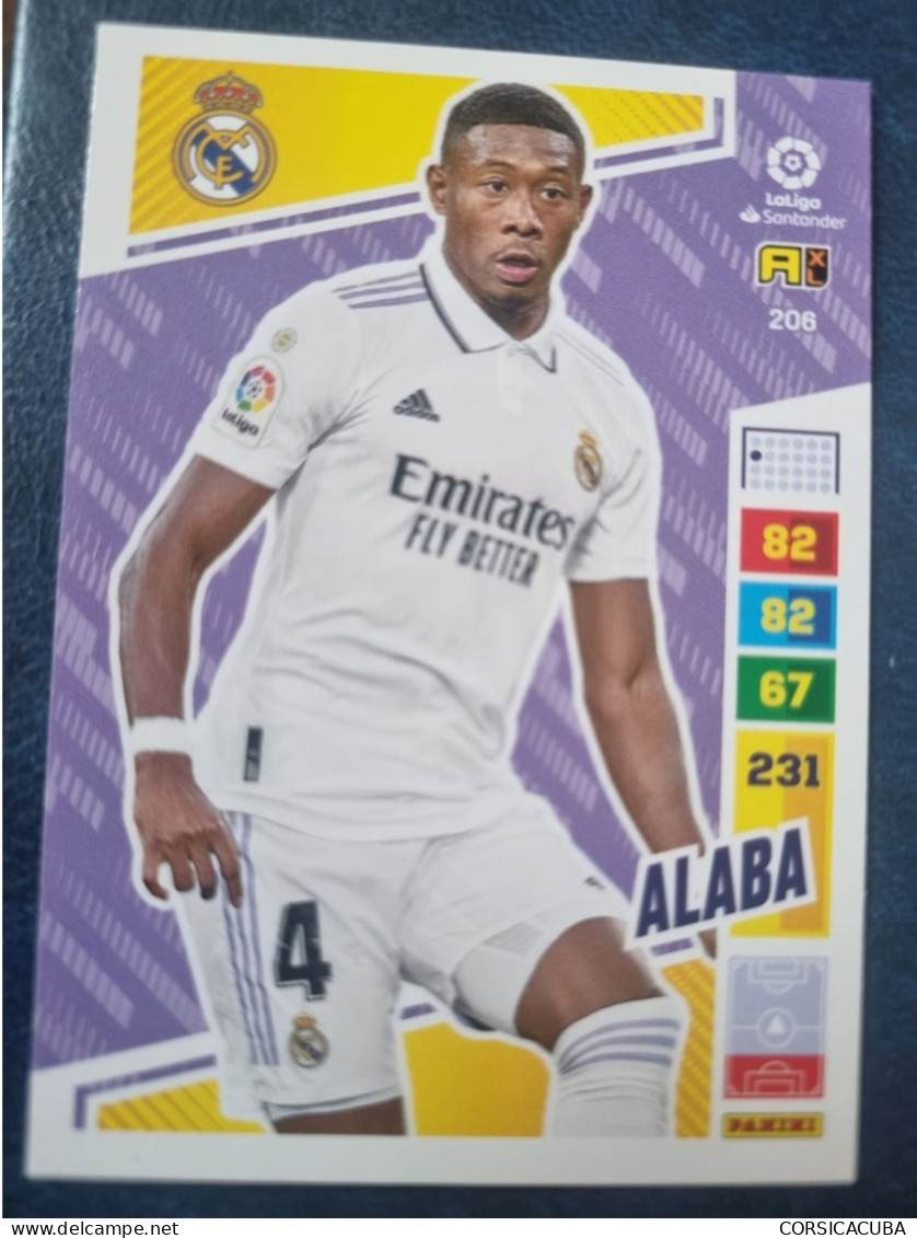 CARTE  FOOT  PANINI  ADRENALYN  REAL  MADRID   2022/23  ALABA    //  PARFAI ETAT  //  1er  CHOIX  // - Trading Cards