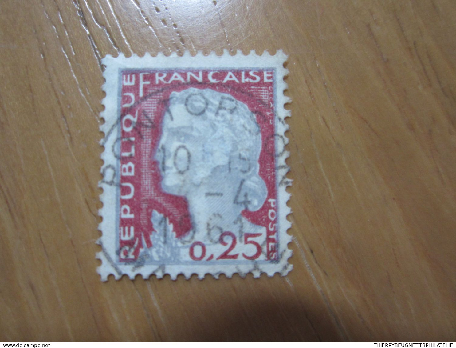 BEAU TIMBRE DE FRANCE N° 1263 - OBLITERATION PONTORSON - 1960 Marianne (Decaris)