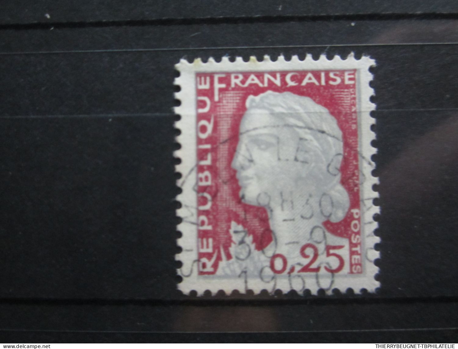 BEAU TIMBRE DE FRANCE N° 1263 - OBLITERATION ST-MEEN LE GRAND - 1960 Marianne (Decaris)