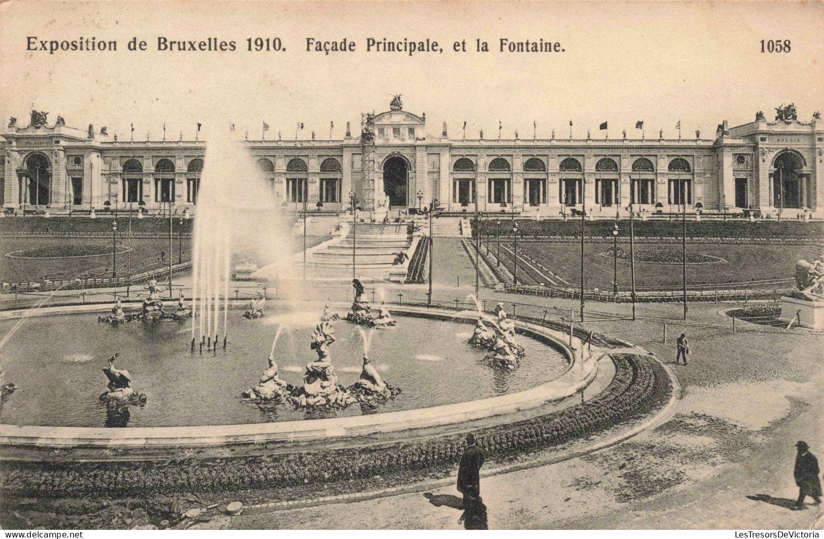 BELGIQUE - Bruxelles - Façade Principale Et La Fontaine - Carte Postale Ancienne - Universal Exhibitions