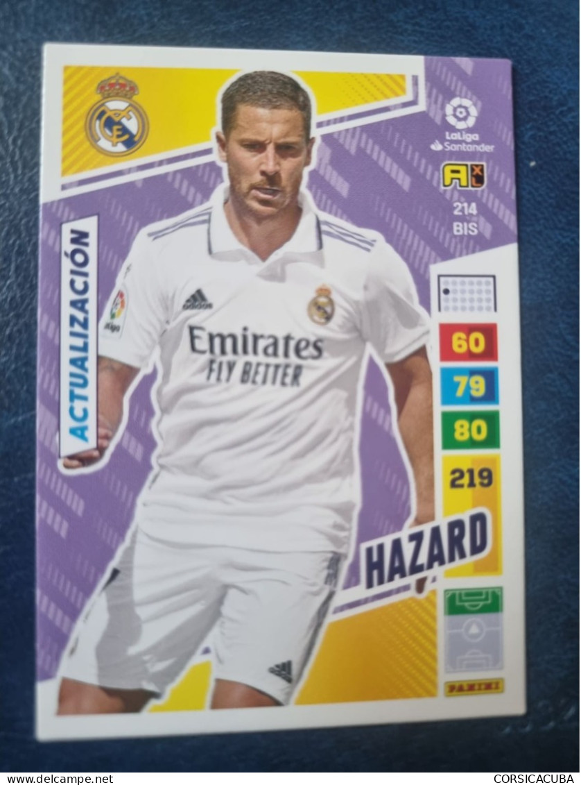 CARTE  FOOT  PANINI  ADRENALYN  REAL  MADRID   2022/23  HAZARD    //  PARFAI ETAT  //  1er  CHOIX  // - Trading Cards