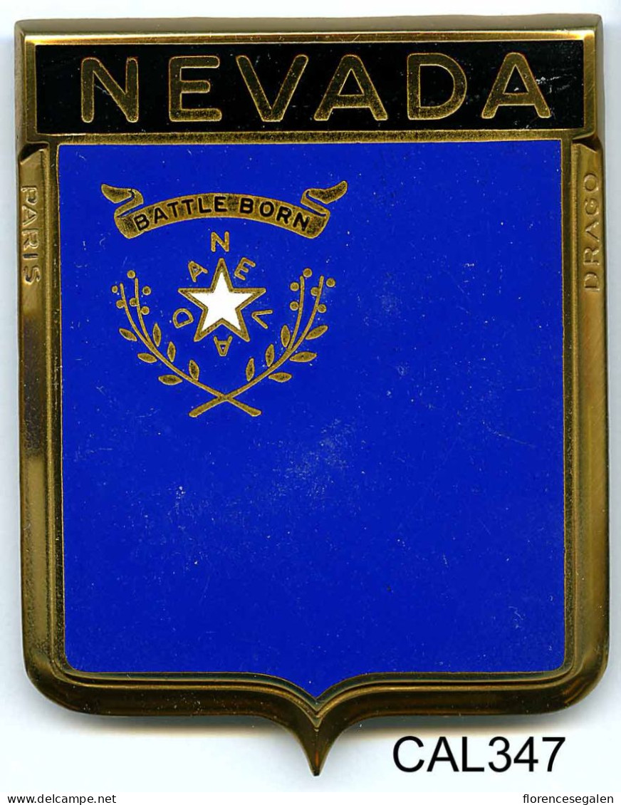 CAL347 - PLAQUE CALANDRE AUTO - NEVADA - Enameled Signs (after1960)