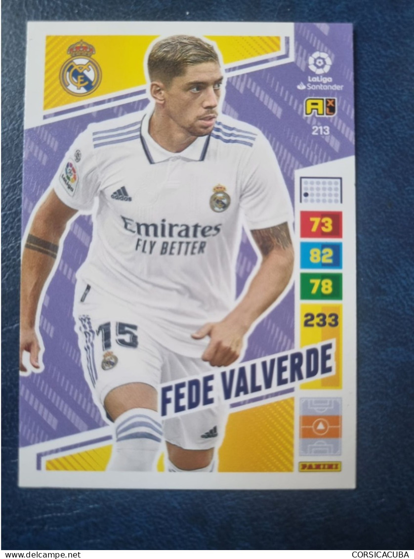 CARTE  FOOT  PANINI  ADRENALYN  REAL  MADRID   2022/23  FEDE  VALVERDE    //  PARFAI ETAT  //  1er  CHOIX  // - Trading Cards