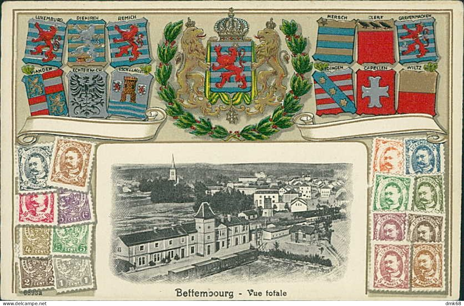 LUXEMBURG - BETTERMBOURG - VUE TOTALE - EMBOSSED / RELIEF POSTCARD - 1910s (16609) - Bettembourg