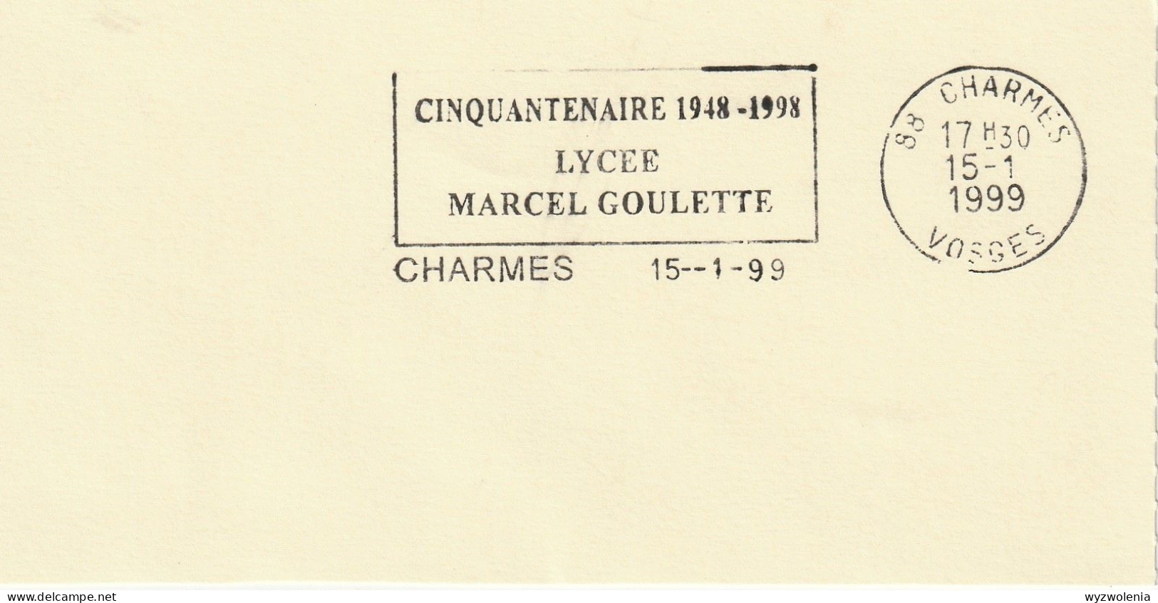 H 1040) Frankreich 1999 MSt 88 Charmes: 50 Jahre Lycée Marcel Coulette - Altri & Non Classificati