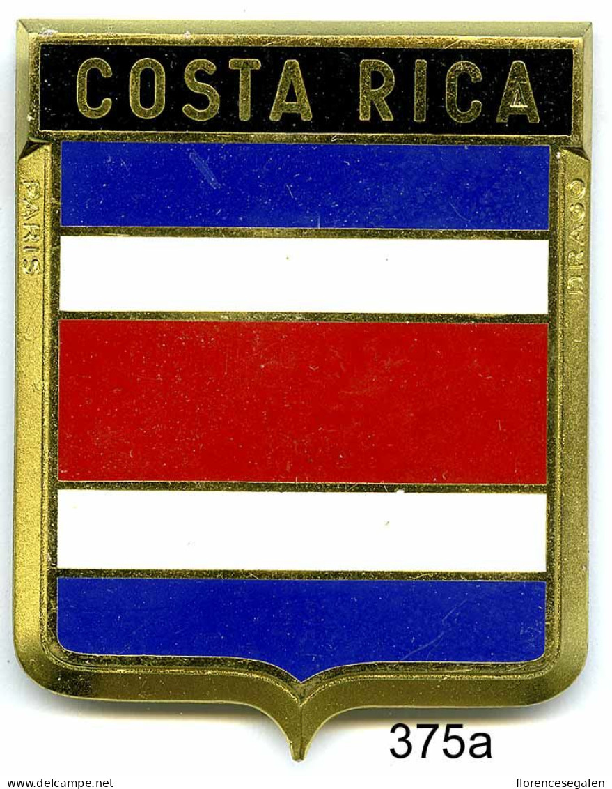 CAL375a - PLAQUE CALANDRE AUTO - COSTA RICA - Plaques émaillées (après 1960)