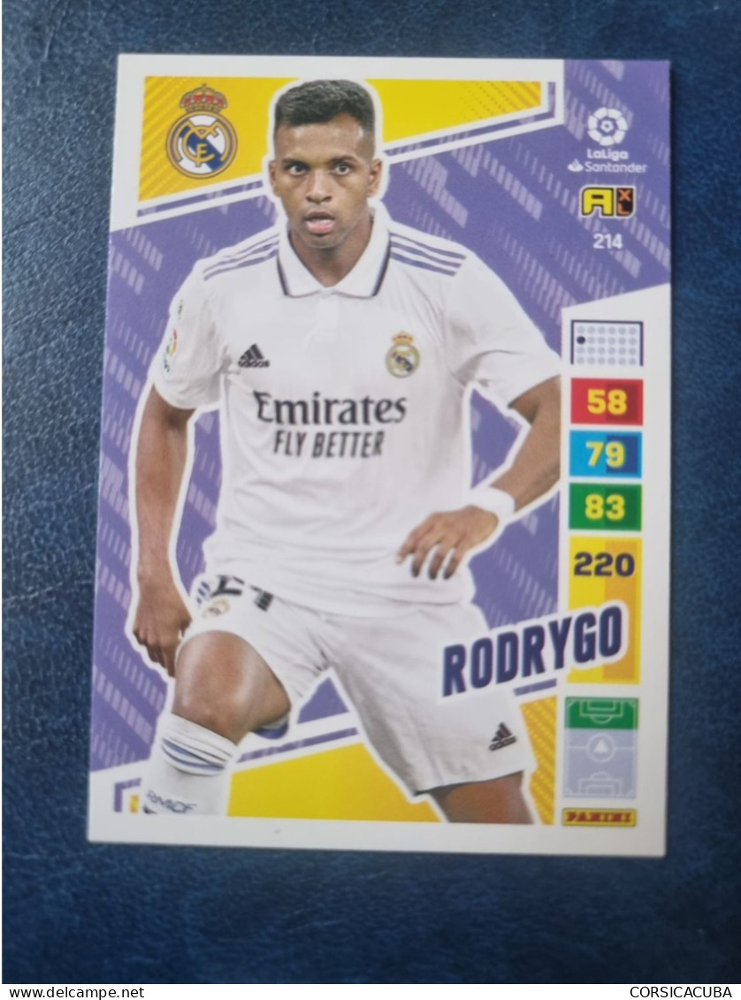 CARTE  FOOT  PANINI  ADRENALYN  REAL  MADRID   2022/23  RODRYGO    //  PARFAI ETAT  //  1er  CHOIX  // - Trading Cards