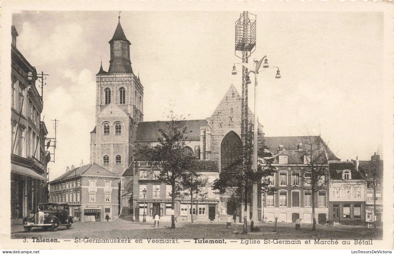 BELGIQUE - Tirlemont - Eglise St Germain Et Marché Au Bétail - Carte Postale Ancienne - Tienen