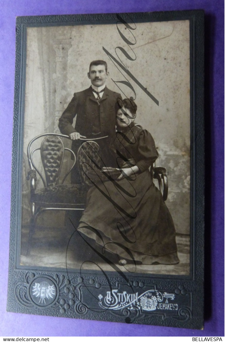 C.D.V. -Photo-Carte De Visite Studio Atelier A.STISKIN Jenakevo  Louis WILMOTTE Irma PIRARD  Fille De L. Dupont - Ancianas (antes De 1900)