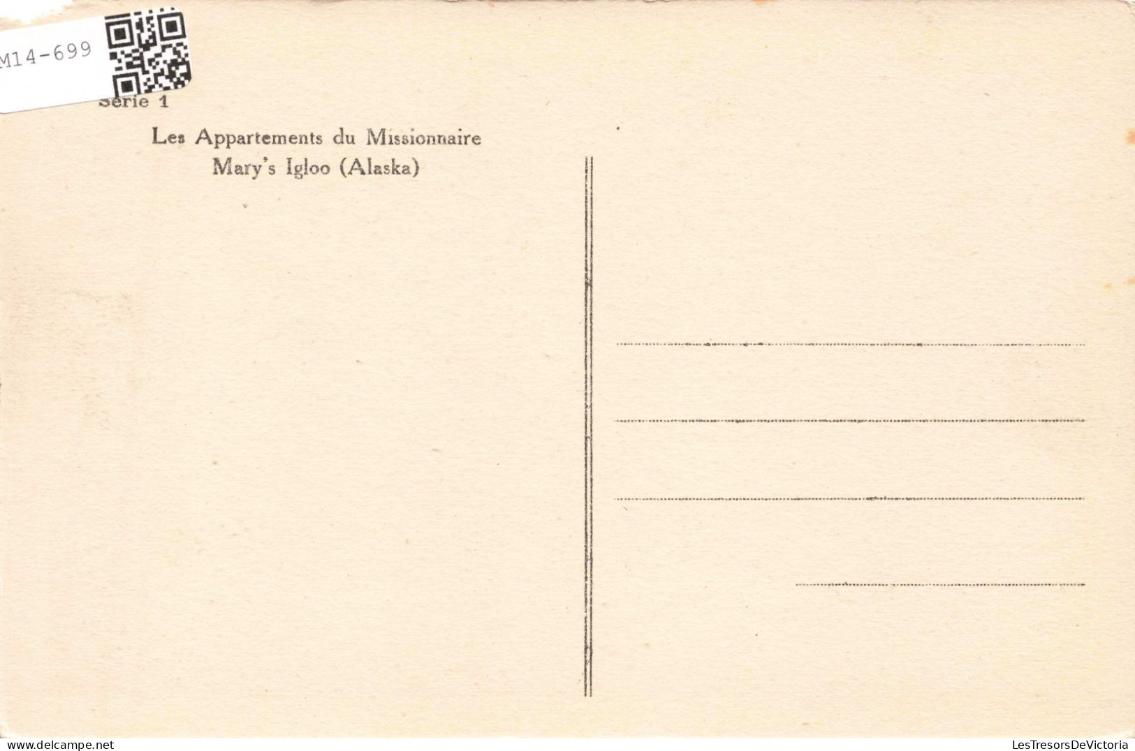 ETATS UNIS - Alaska - Les Appartements Du Missionnaire - Mary's Igloo - Carte Postale Ancienne - Autres & Non Classés