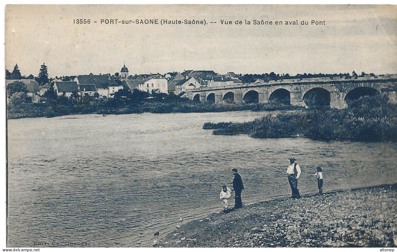 Port Sur Saône : Vue Sur La Saône En Aval Du Pont (Editeur Ch. Durcet - Ets C. Lardier, Besançon, CLB N°13556) - Port-sur-Saône