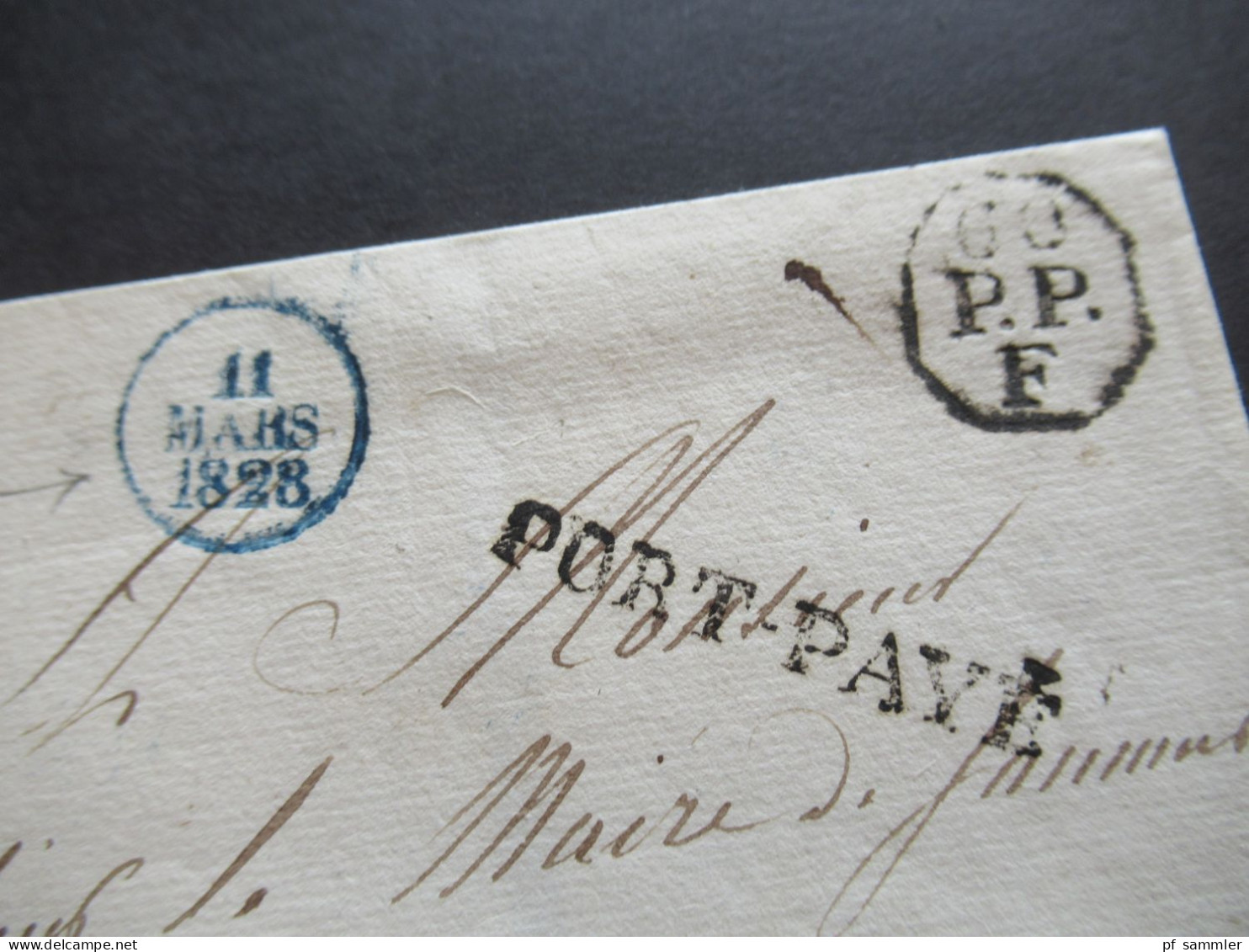 Frankreich Vorphila Paris 1820er Jahre PP / port paye Stempel / Faltbriefe viele mit Inhalt insgesamt 15 Stück!