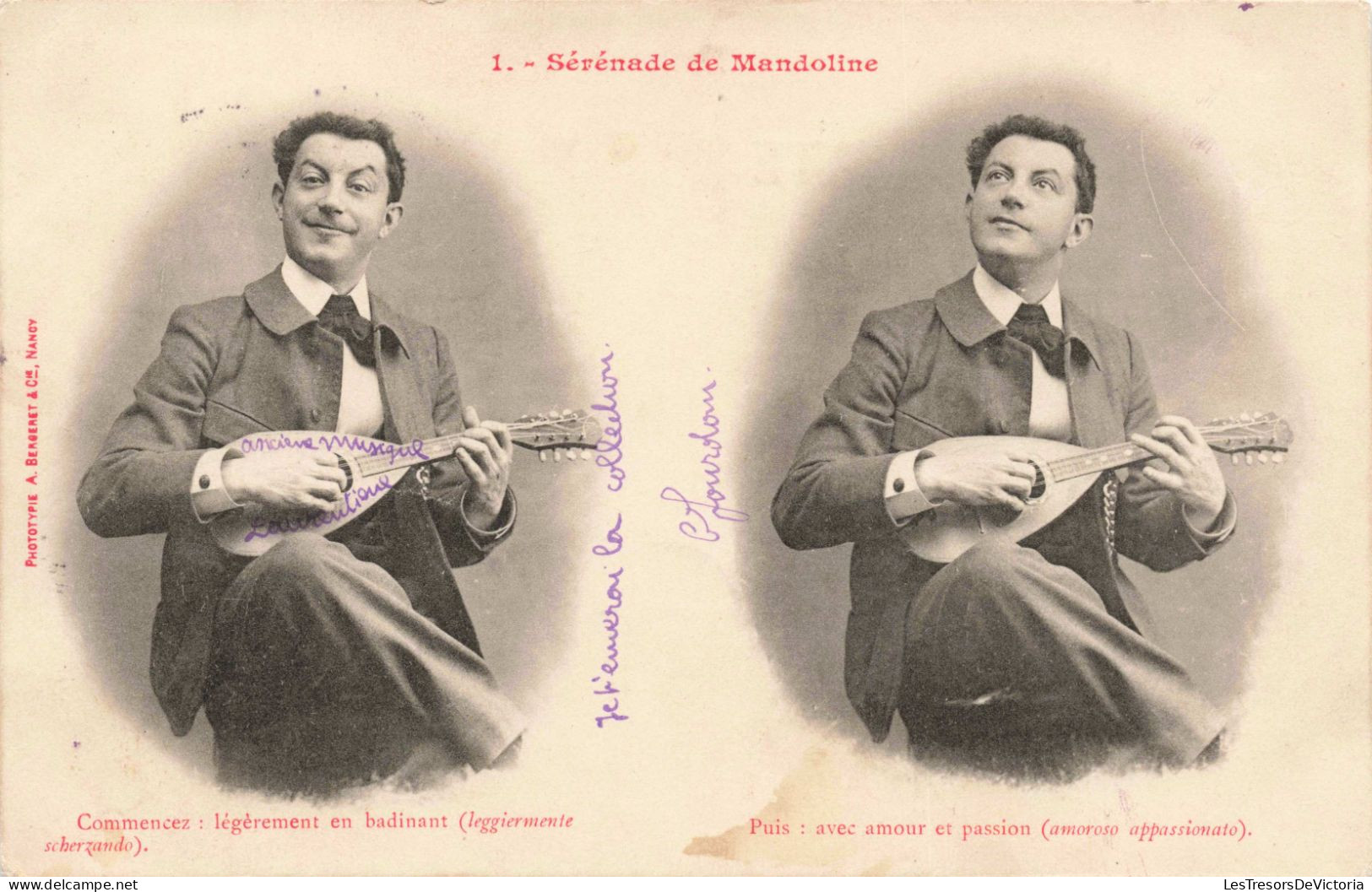 CARTE PHOTO - Sérénade De Mandoline - Carte Postale Ancienne - Fotografie