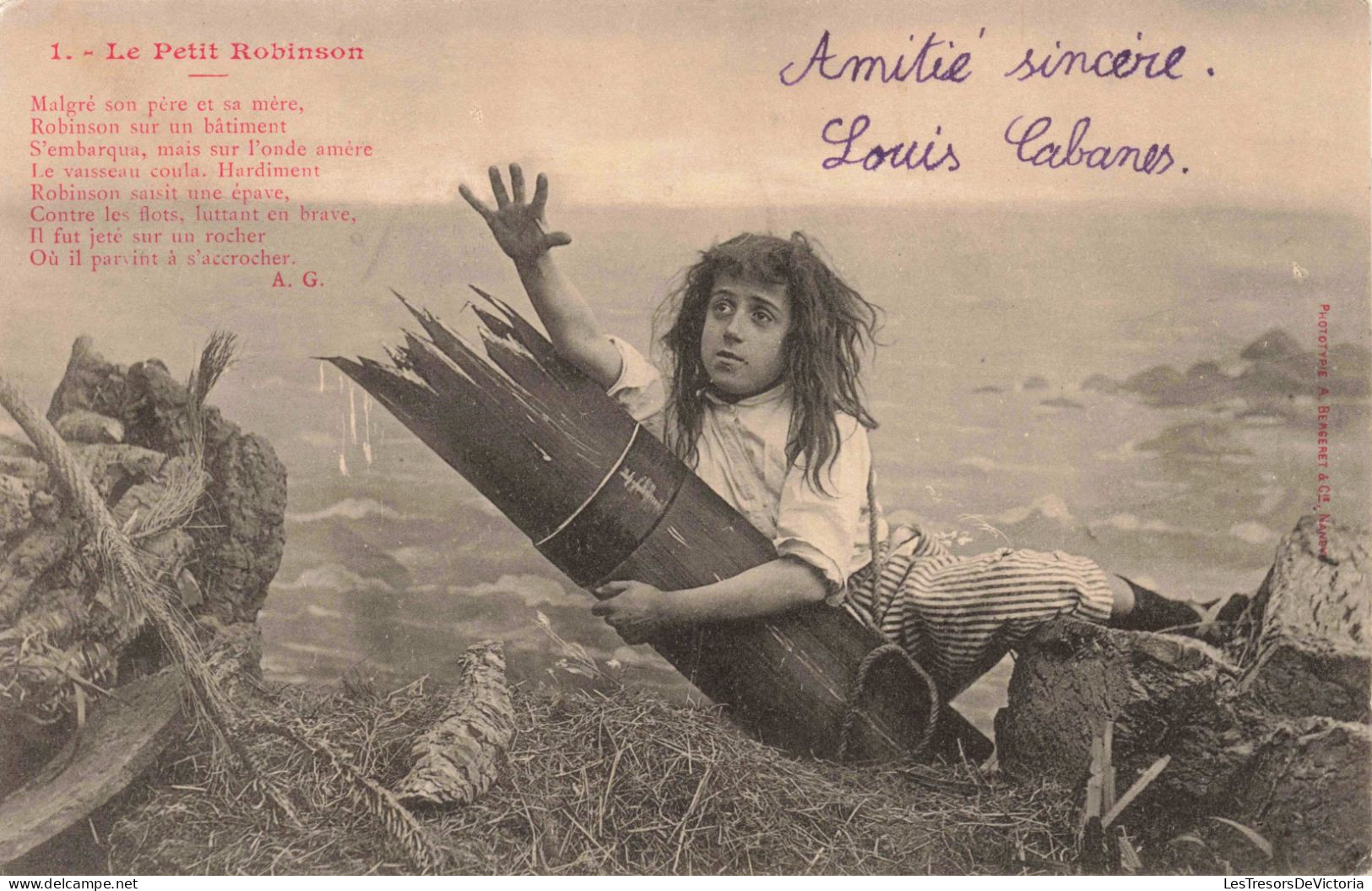 CONTES ET LEGENDES - Le Petit Robinson - Carte Postale Ancienne - Fairy Tales, Popular Stories & Legends