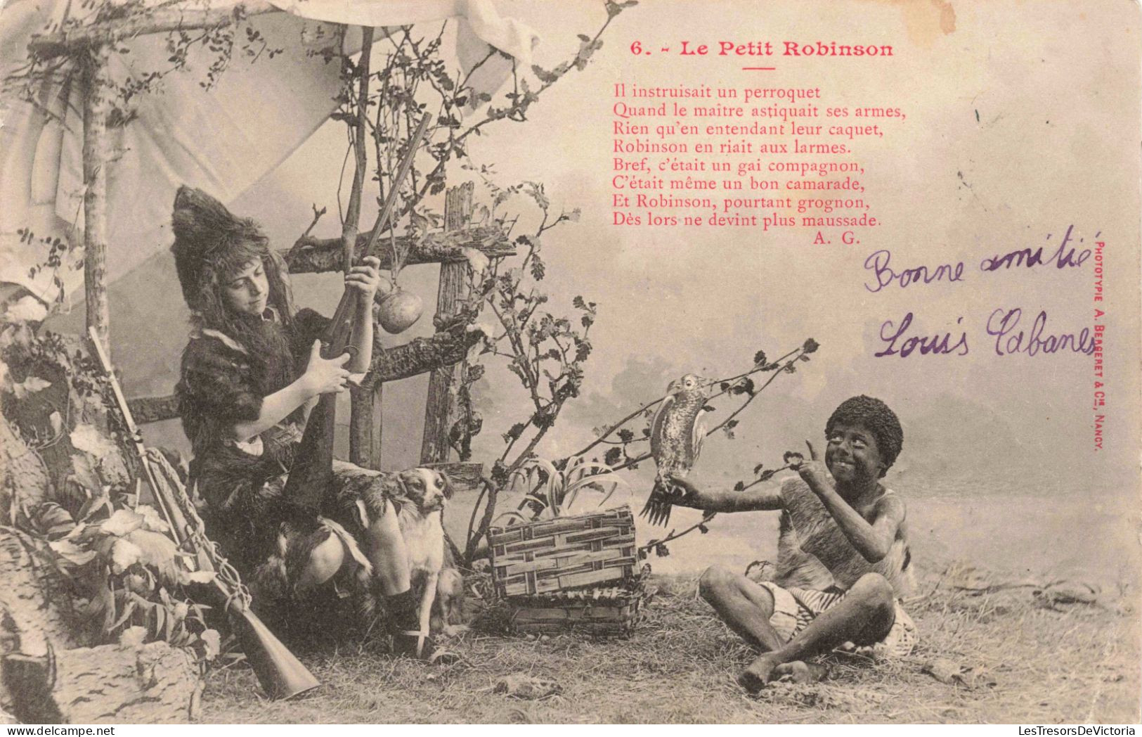 CONTE ET LEGENDE - Le Petit Robinson - Deux Enfants Sauvages - Carte Postale Ancienne - Cuentos, Fabulas Y Leyendas