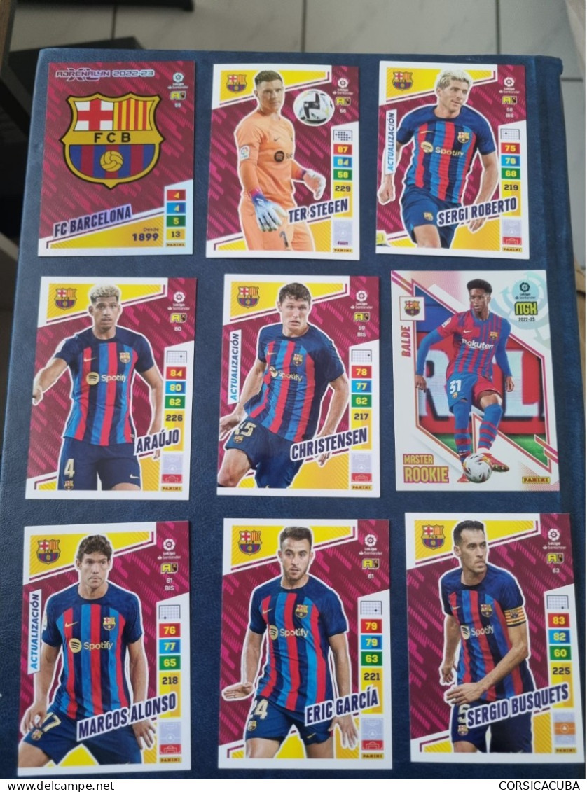 CARTE  FOOT  PANINI  ADRENALYN  BARCA   2022/23     //  PARFAI ETAT  //  1er  CHOIX  // - Trading Cards