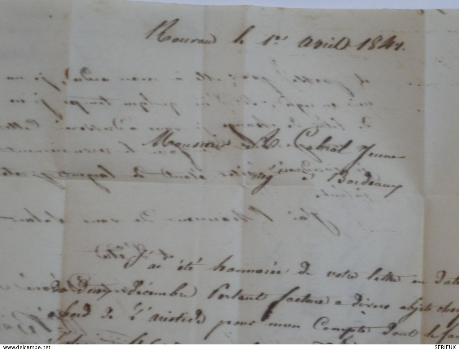 DC17 GUYANNE FRANCAISE BELLE LETTRE RR  1841  PAQUEBOT FRANCAIS L EDOUARD CAYENNE A  BORDEAUX   FRANCE +OUTREMER ROUGE++ - Covers & Documents