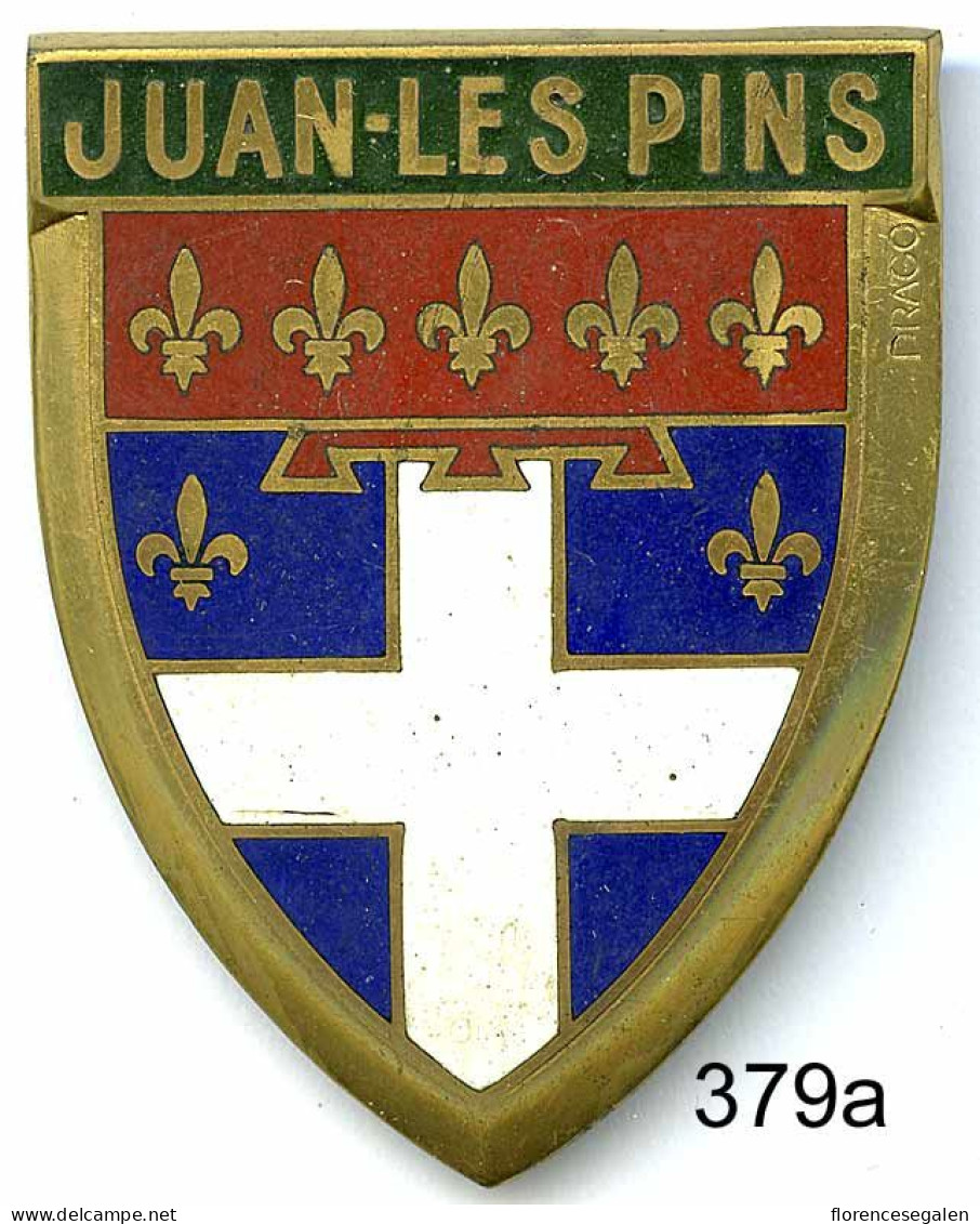 CAL379a - PLAQUE CALANDRE AUTO - JUAN LES PINS - Placas Esmaltadas (desde 1961)