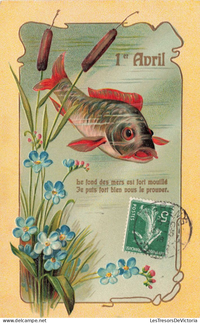 FETES ET VOEUX - Poisson D'avril - Un Poisson Dans L'eau - Colorisé - Carte Postale Ancienne - April Fool's Day