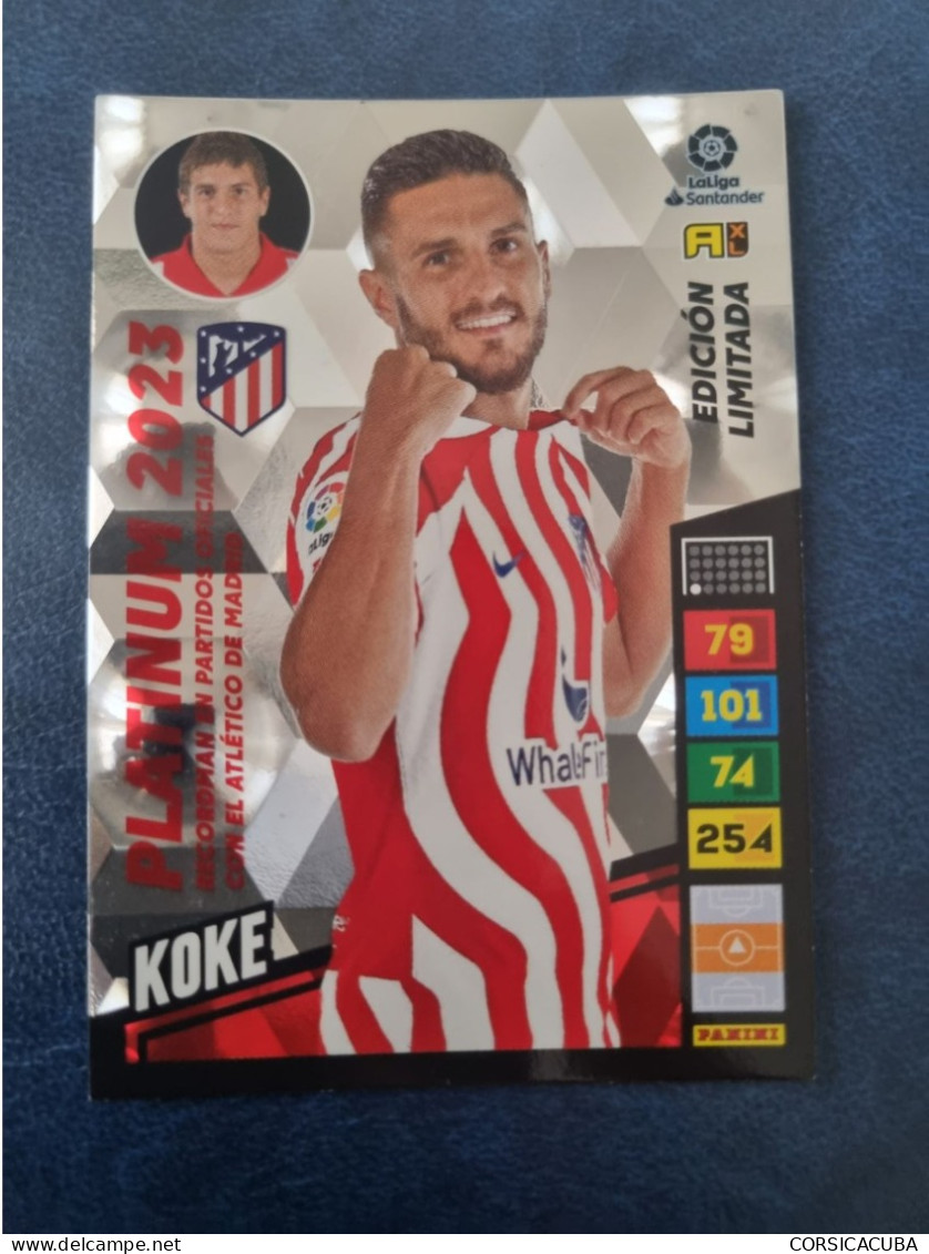 CARTE  FOOT  PANINI  ADRENALYN   ATLETICO  MADRID   2022/23  KOKE    //  PARFAI ETAT  //  1er  CHOIX  // Platinum - Trading Cards