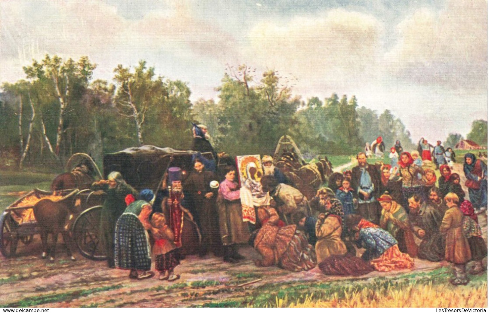 RELIGION - Christianisme - Réception D'une Image Sainte - Savitsky - Carte Postale Ancienne - Gemälde, Glasmalereien & Statuen