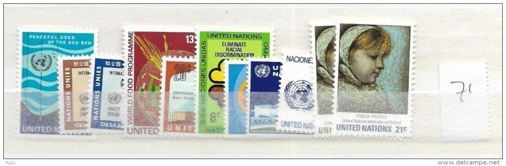 1971 MNH UNO New York,  Year Complete According To Michel, Postfris** - Unused Stamps