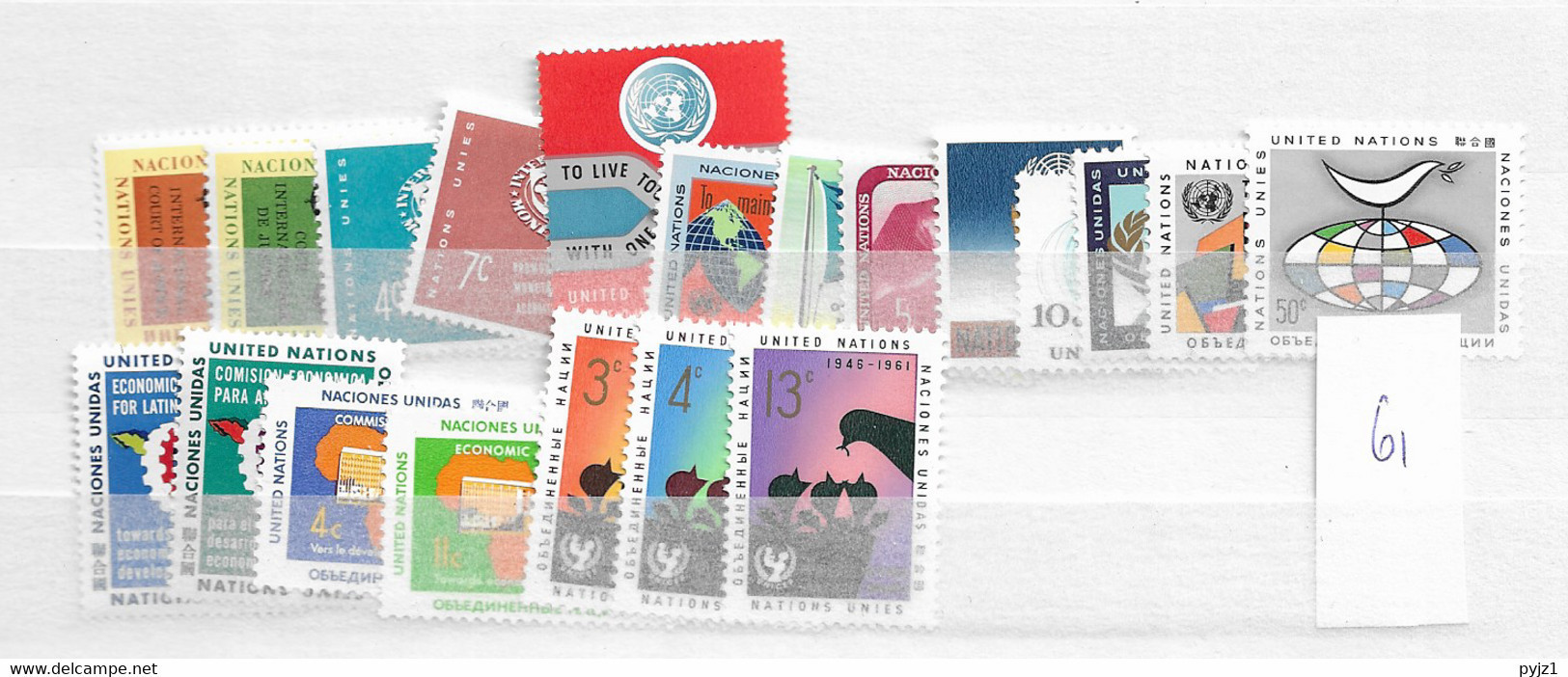 1961 MNH UNO New York,  Year Complete According To Michel, Postfris** - Nuevos