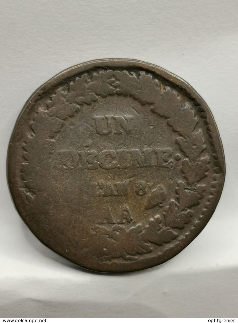 1 DECIME DUPRE GRAND MODULE  AN 8 AA METZ / FRANCE - 1792-1804 First French Republic