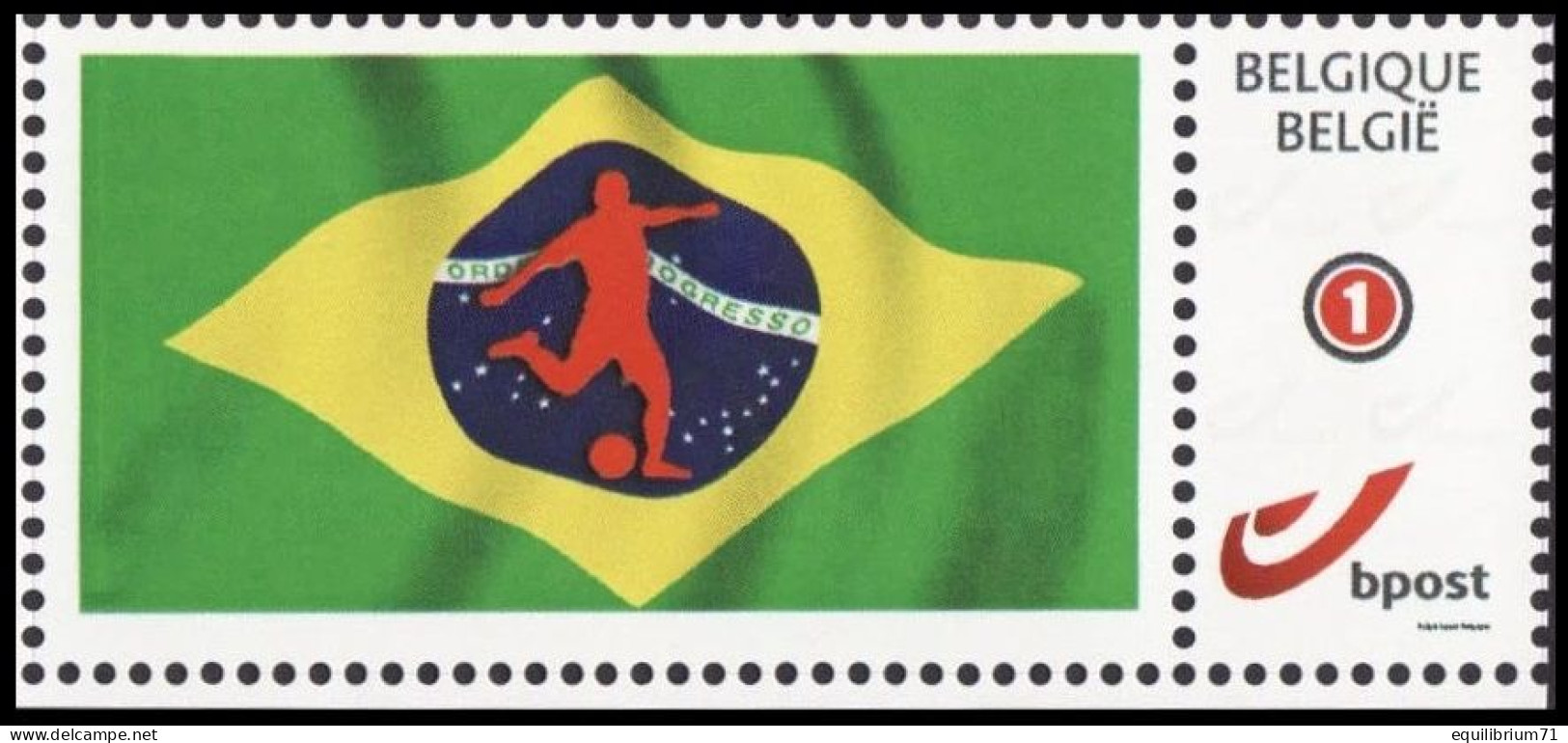 DUOSTAMP/MYSTAMP** -  Diables Rouges / Rode Duivels / Rote Teufel / Red Devils - Coupe Du Monde De Football 2014 - 5/5 - 2014 – Brazilië