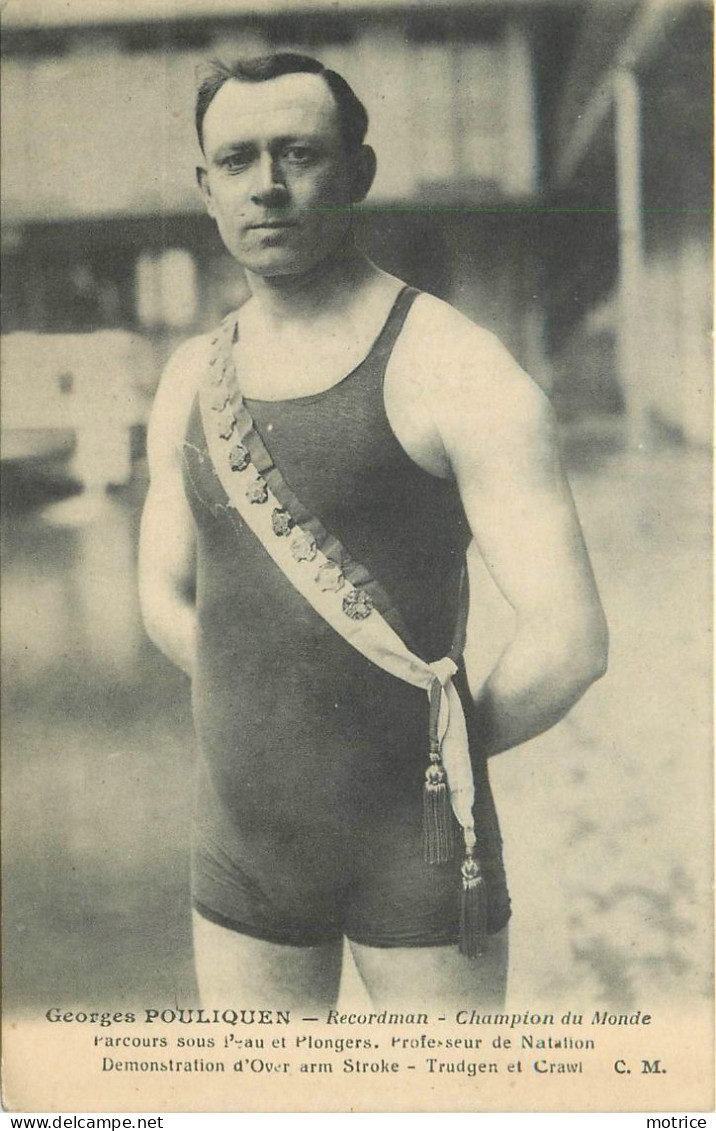 NATATION - Georges Pouliquen, Recordman, Champion Du Monde, Parcours Sous L'eau Et Plongers. - Schwimmen