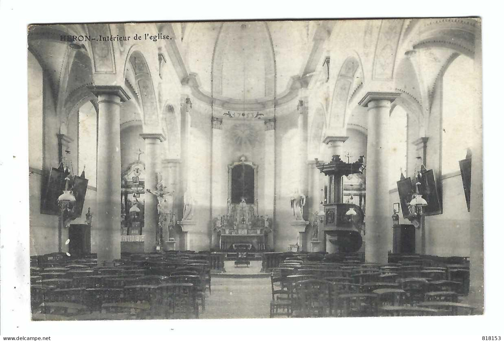 HERON   -  Intérieur De L'Eglise 1912 - Heron