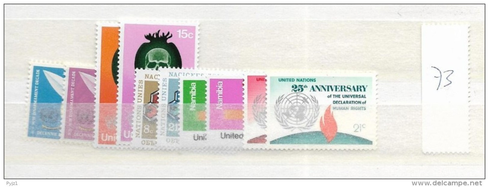1973 MNH UNO New York,  Year Complete According To Michel, Postfris** - Neufs